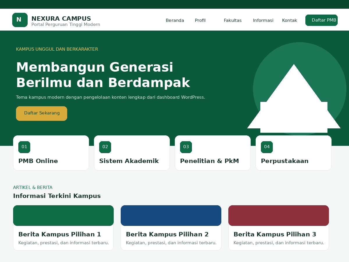 Tema WordPress Kampus — Nexura Campus