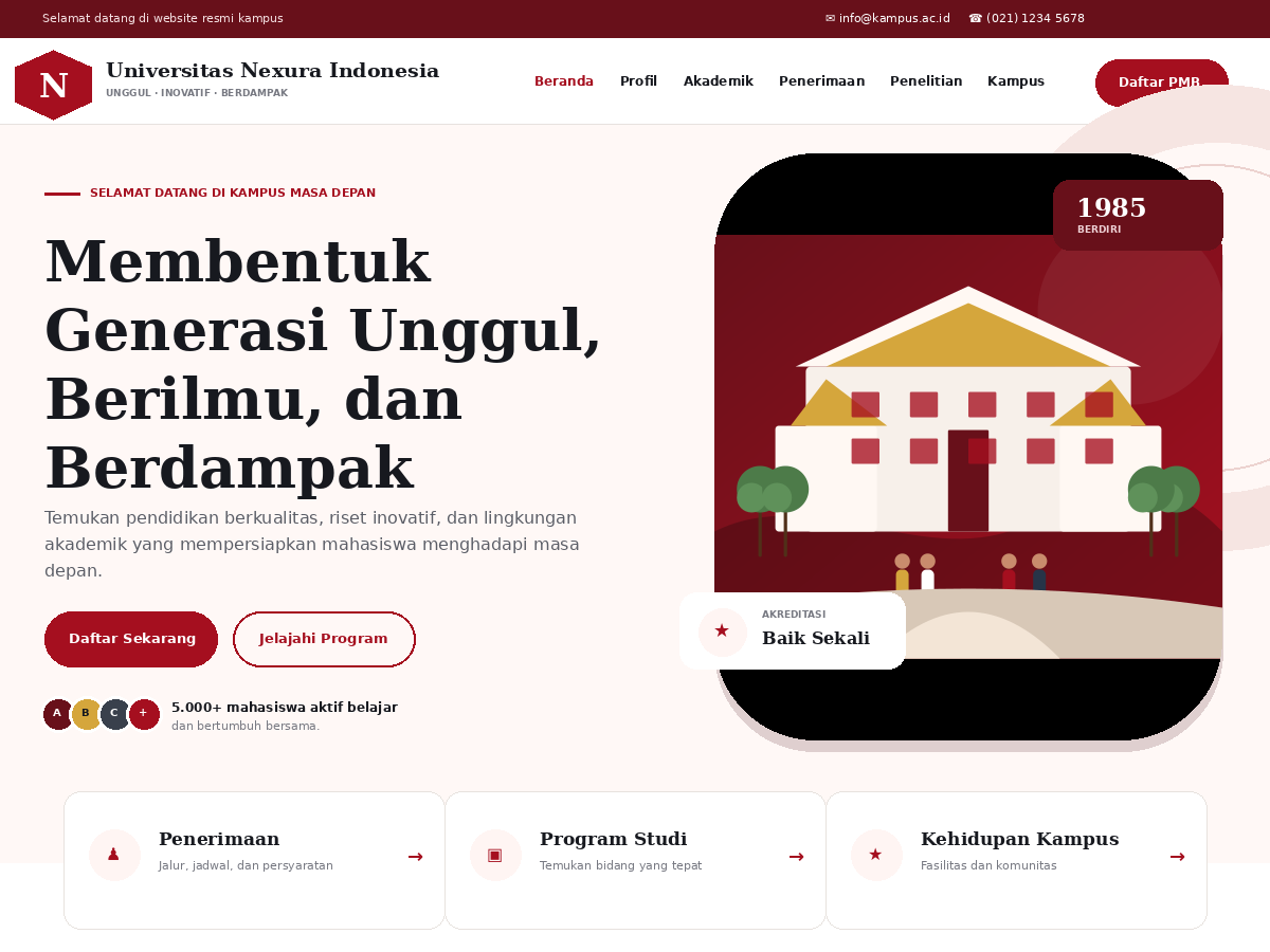 Tema WordPress Nexura Red Campus